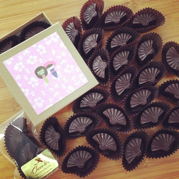Japanese fan chocolates made by Choco'Lea, available at LMS Boutique starting Feb 27!