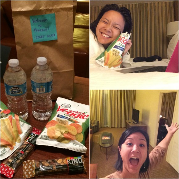 Niki was so excited to arrive  and check into her suite at the Hilton Suites Phoenix!  The welcome basket from SCORE was greatly appreciated too!