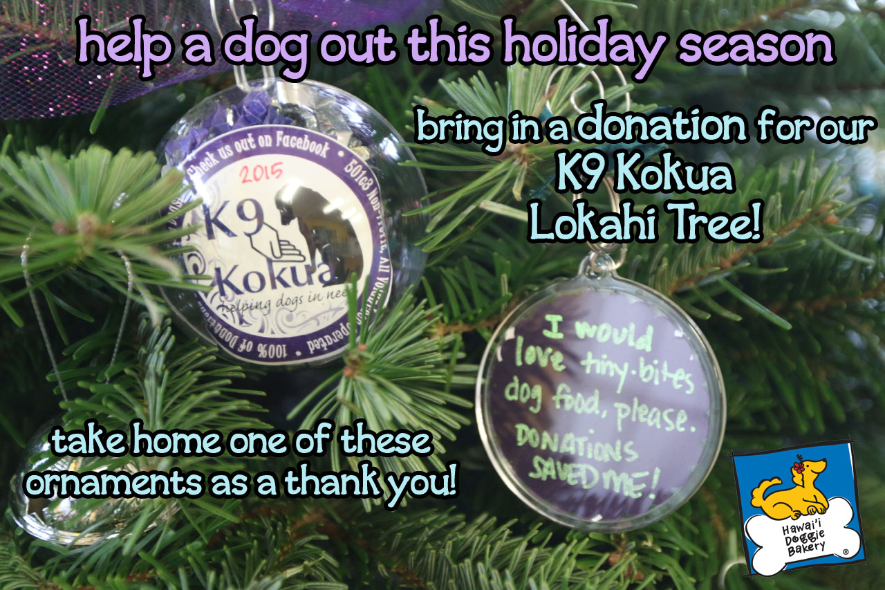 bring in a donation - k9 kokua lokahi tree